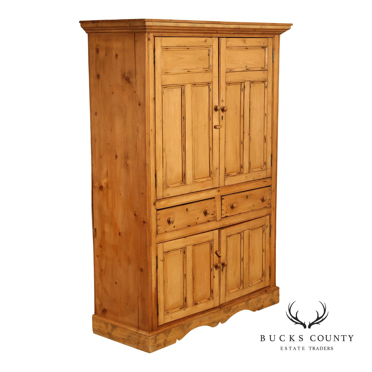 Pine Country Style Armoire Cabinet With Drawers