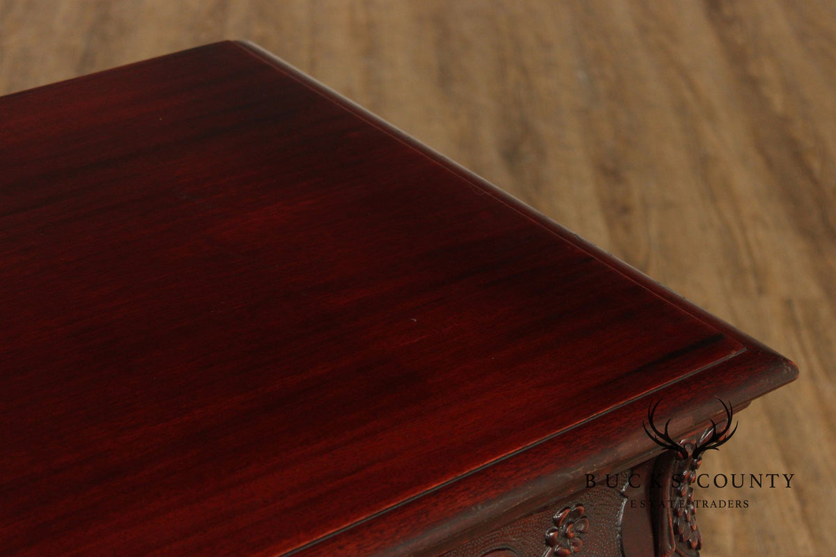 1940's Vintage Georgian Style Carved Mahogany Sideboard Buffet