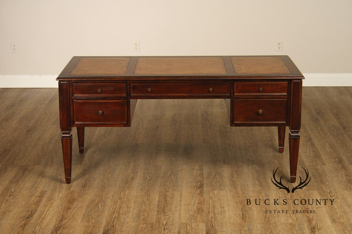 Ethan Allen Leather Top Cherry 'Buckley' Executive Desk