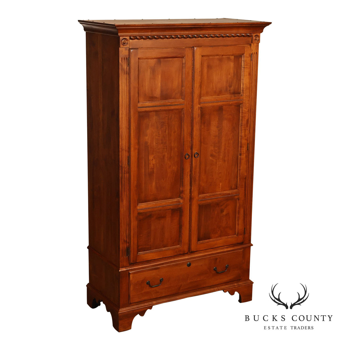 Ethan Allen Country Crossings Maple And Birch Two-Door Armoire Cabinet