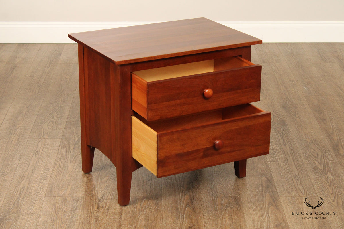 Ethan Allen American Impressions Pair Of Cherry Two-Drawer Nightstands