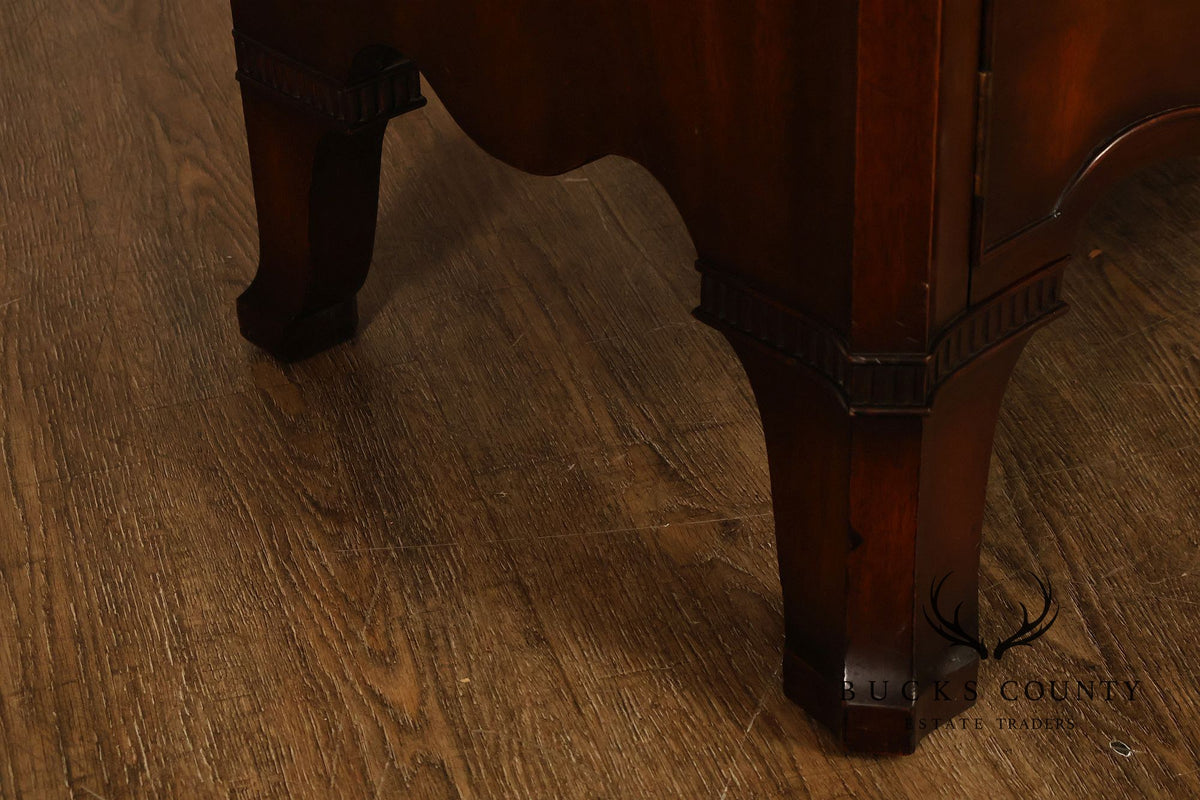 Traditional Mahogany Pair Of Bow Front Two Drawer And Two Door Cabinets