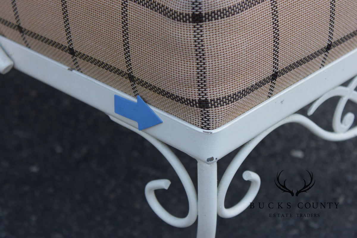 Vintage Pair of Wrought Iron Outdoor Patio Lounge Chairs