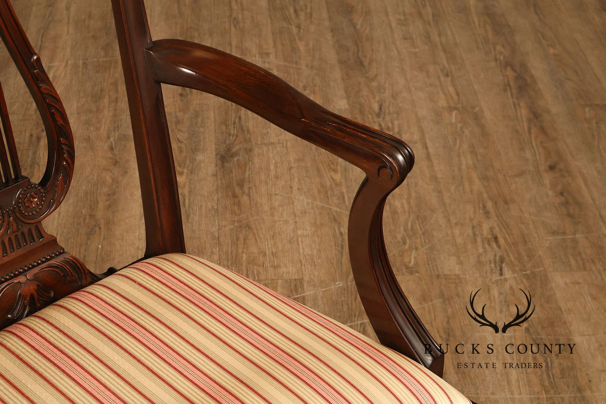 Henkel Harris Mahogany Set Of Eight Lyre Back Dining Chairs