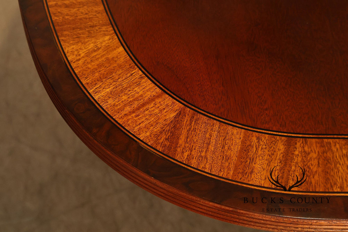 Ethan Allen Georgian Style Double Pedestal Mahogany Dining Table