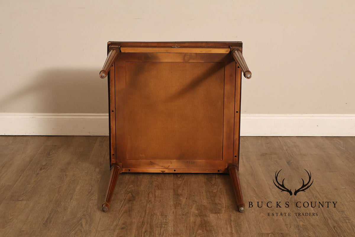 Title: Baker Furniture Louis XVI Style Mahogany Brass Gallery Side Table