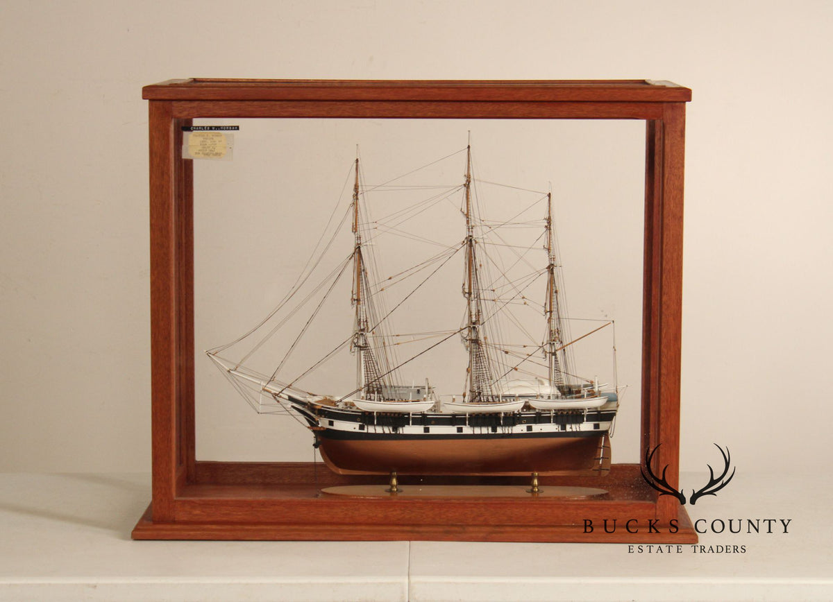 Model Ship 'Charles W. Morgan' In Wooden Display Case
