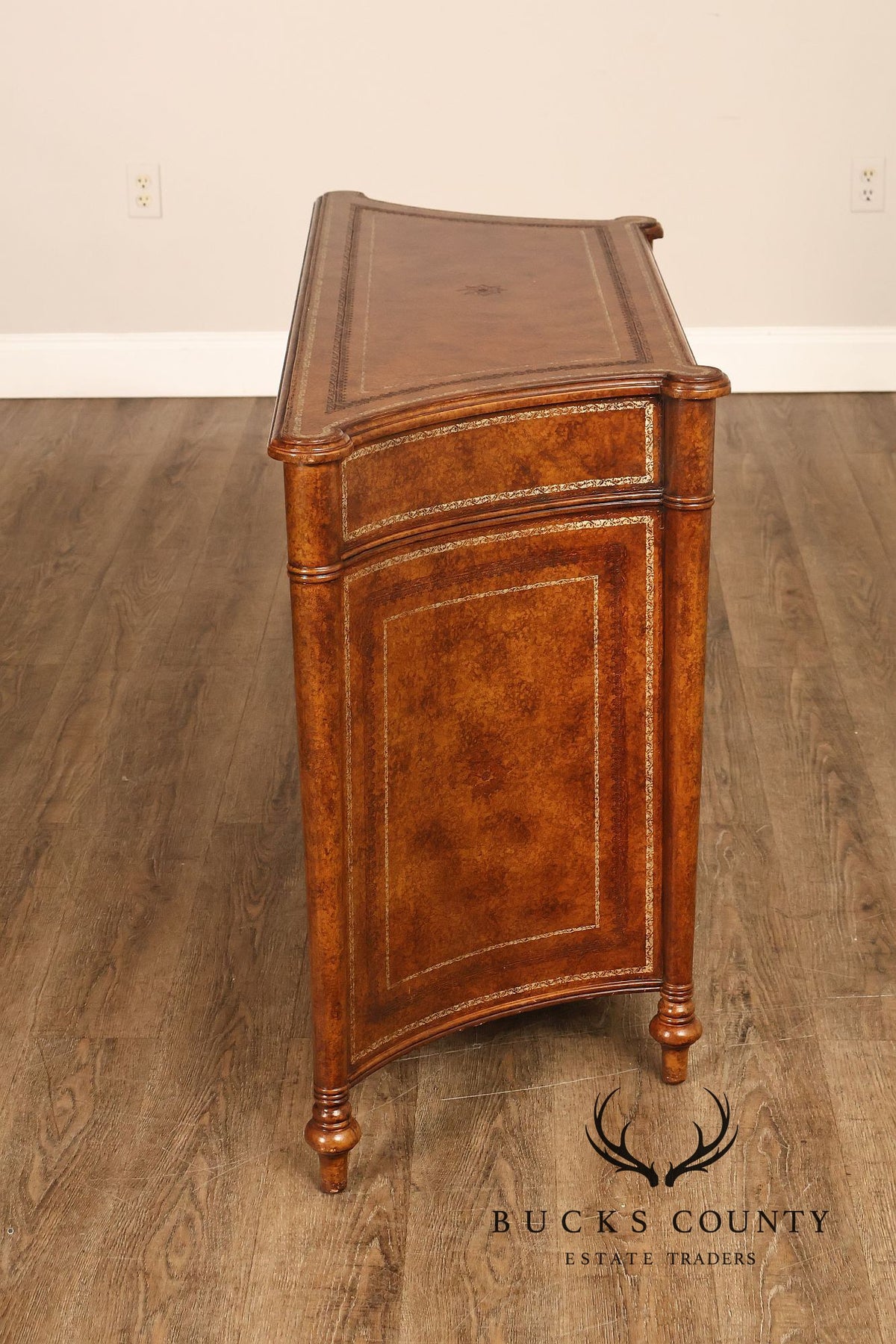 Maitland Smith Leather Wrapped Commode Cabinet