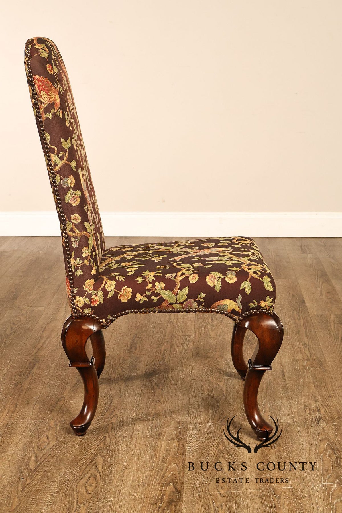 Banks Coldstone By Sarreid Set Of Six Queen Anne Style Upholstered Dining Chairs
