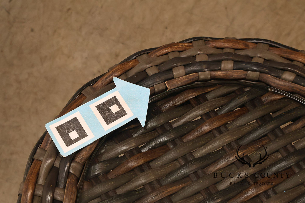 Lane Venture 'South Hampton' Pair of Glass Top Wicker End Tables