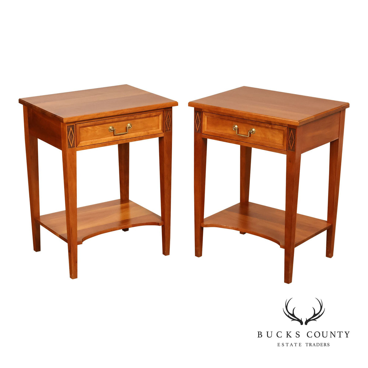 Stickley Directoire Style Cherry Pair Of End Tables