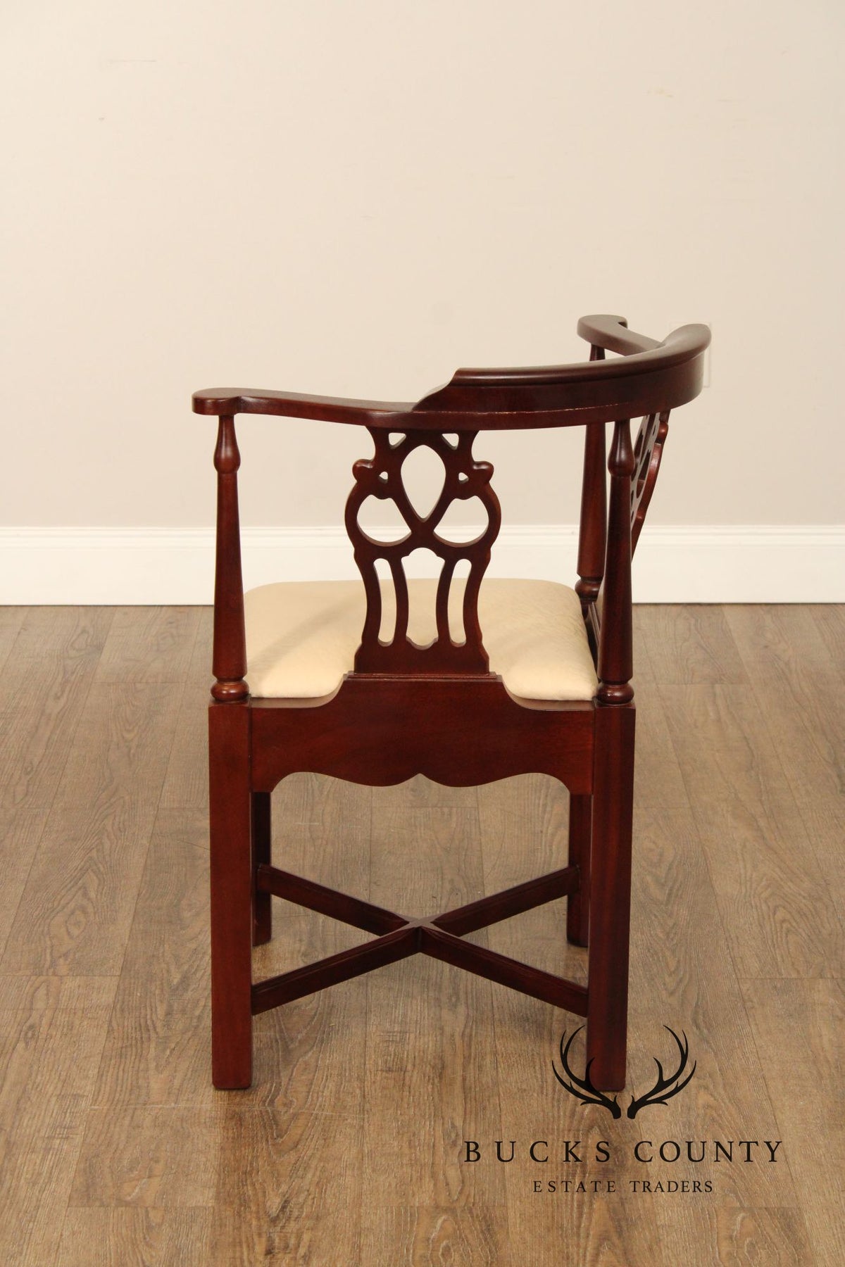 Hickory Chair Chippendale Style Pair of Mahogany Corner Chairs