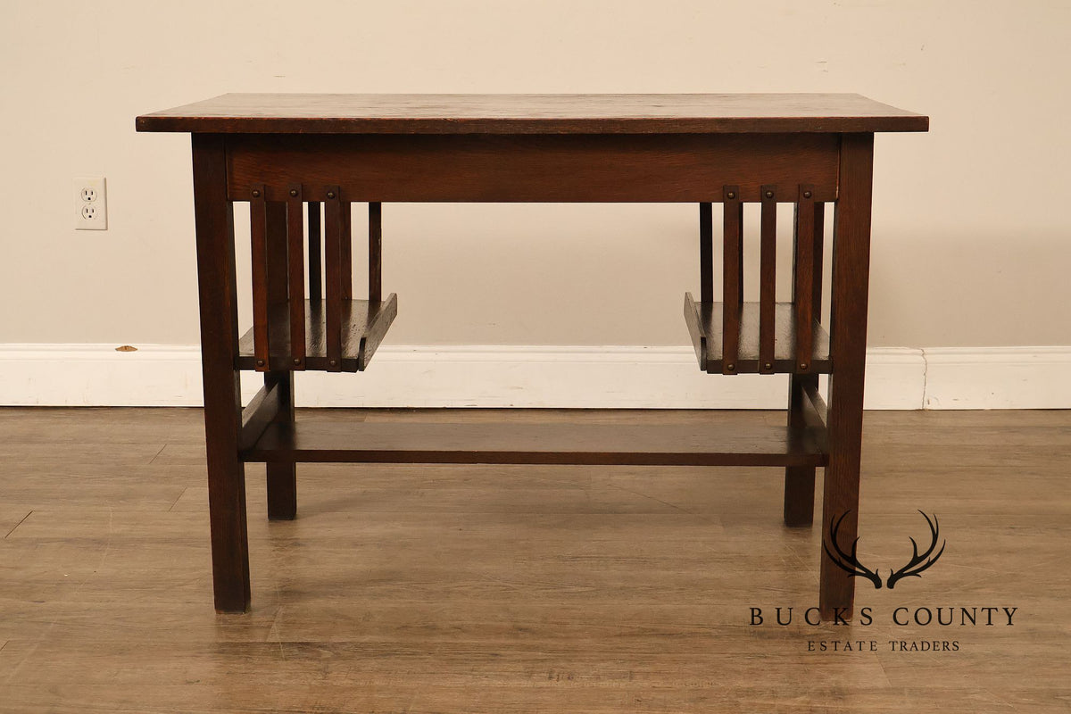 Antique Arts And Crafts Mission Oak Desk