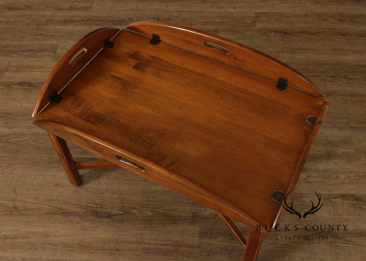 Ethan Allen 1776 Collection Chippendale Style Maple Butler’s Tray Coffee Table