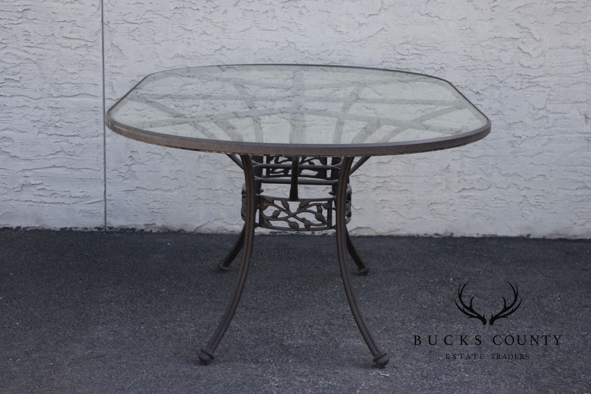 Woodard Oval Glass Top Outdoor Dining Table