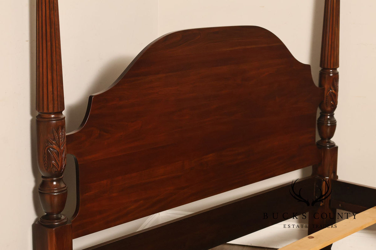 Harden Traditional Carved Cherry Queen Poster Bed