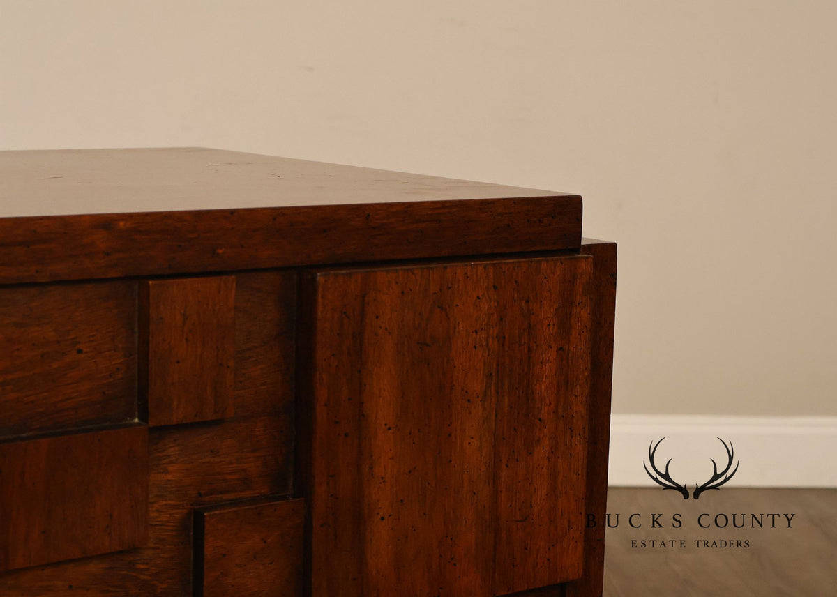 Vintage Lane Mid-Century Modern Brutalist Walnut Dresser