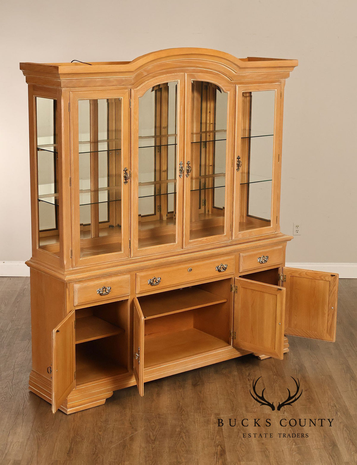 Hespeler Furniture Light Oak Illuminated China Cabinet