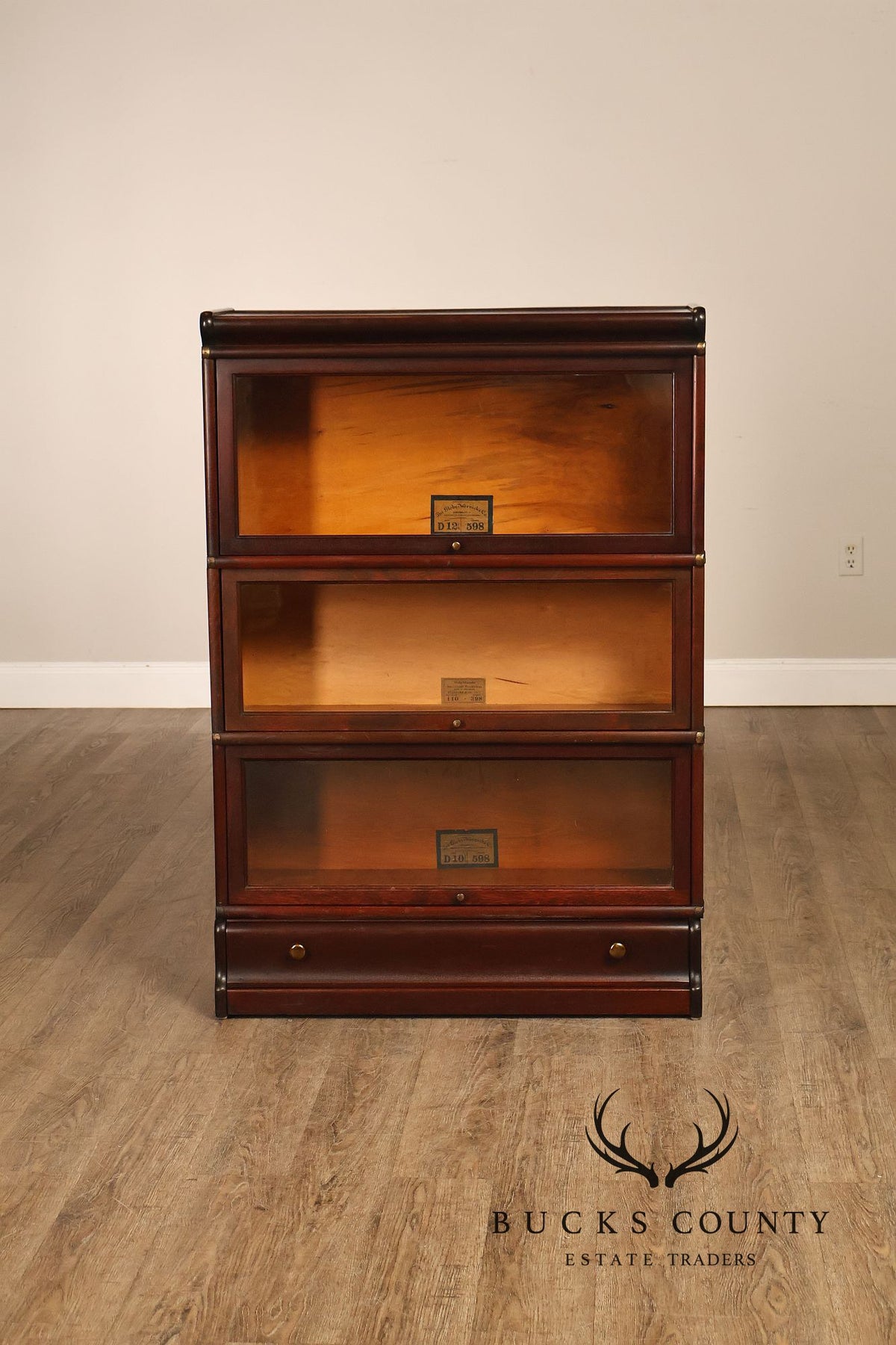 Globe Wernicke Mahogany Three-Section Barrister Bookcase