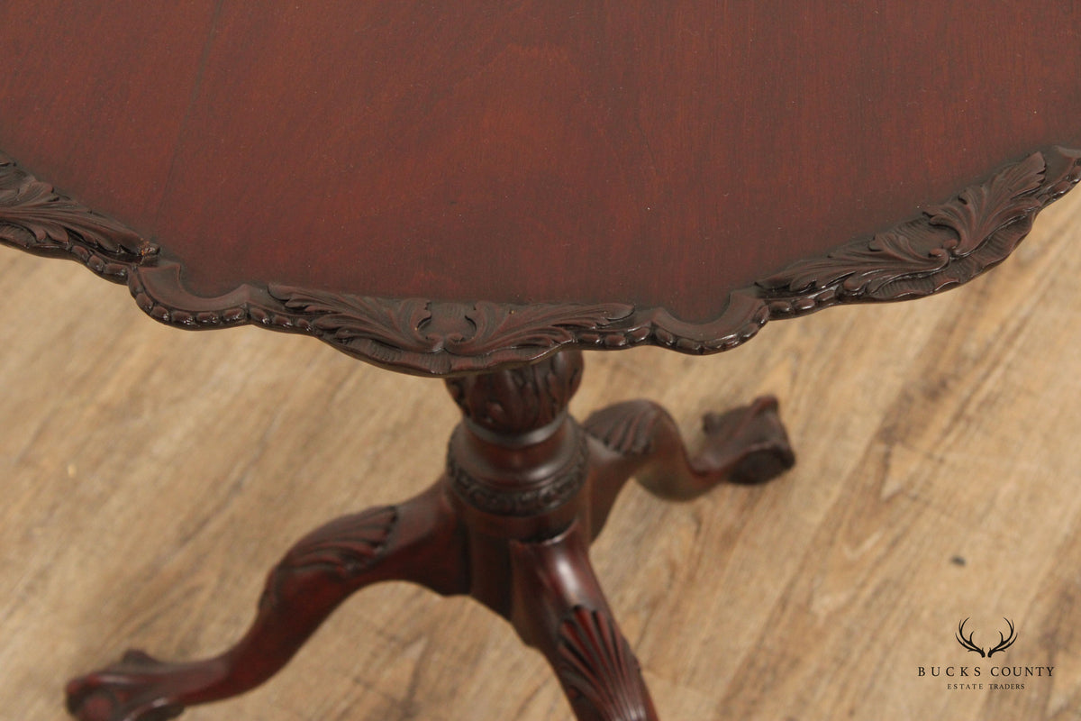 Chippendale Carved Mahogany Tilt Top Pedestal Table