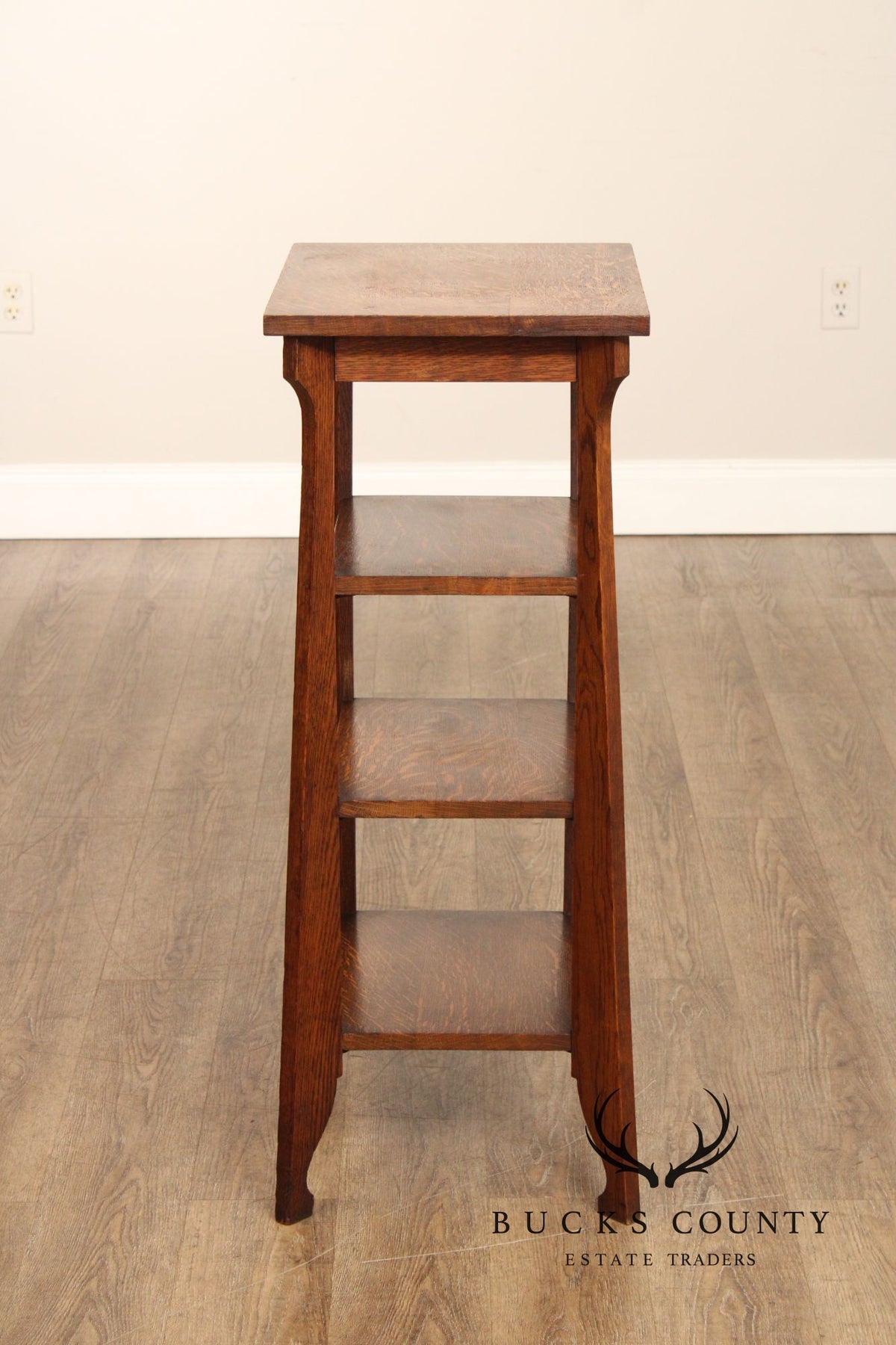 Antique Arts & Crafts Oak Etagere