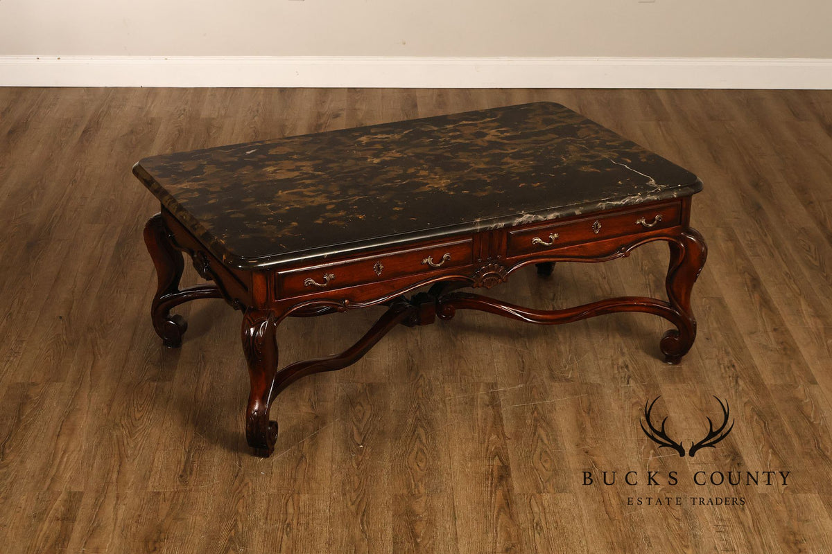 Henredon Carlyle Collection Louis XV Style Marble Top Cocktail Table