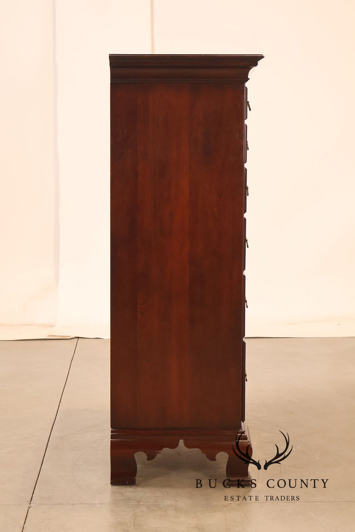 Statton Private Collection Cherry Chippendale Tall Chest Of Drawers