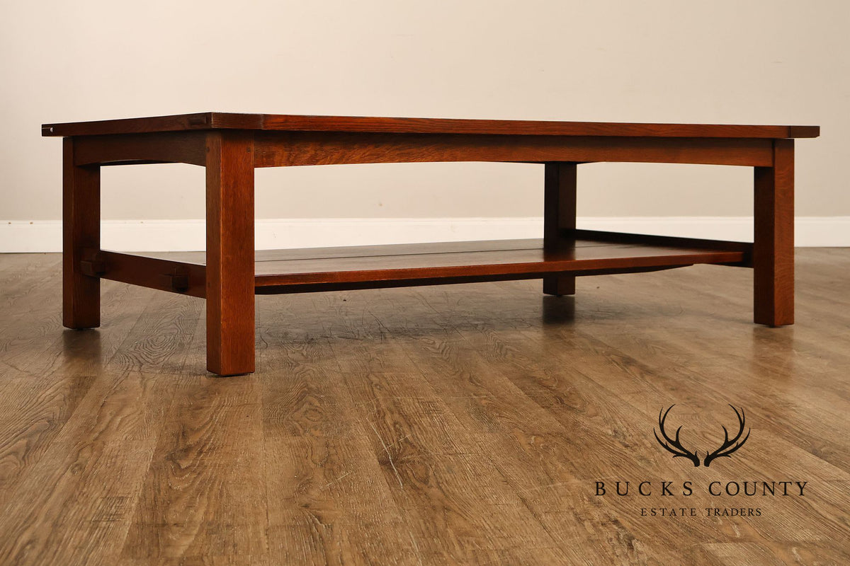 Stickley Mission Collection Oversized Oak Tile Top Coffee Table