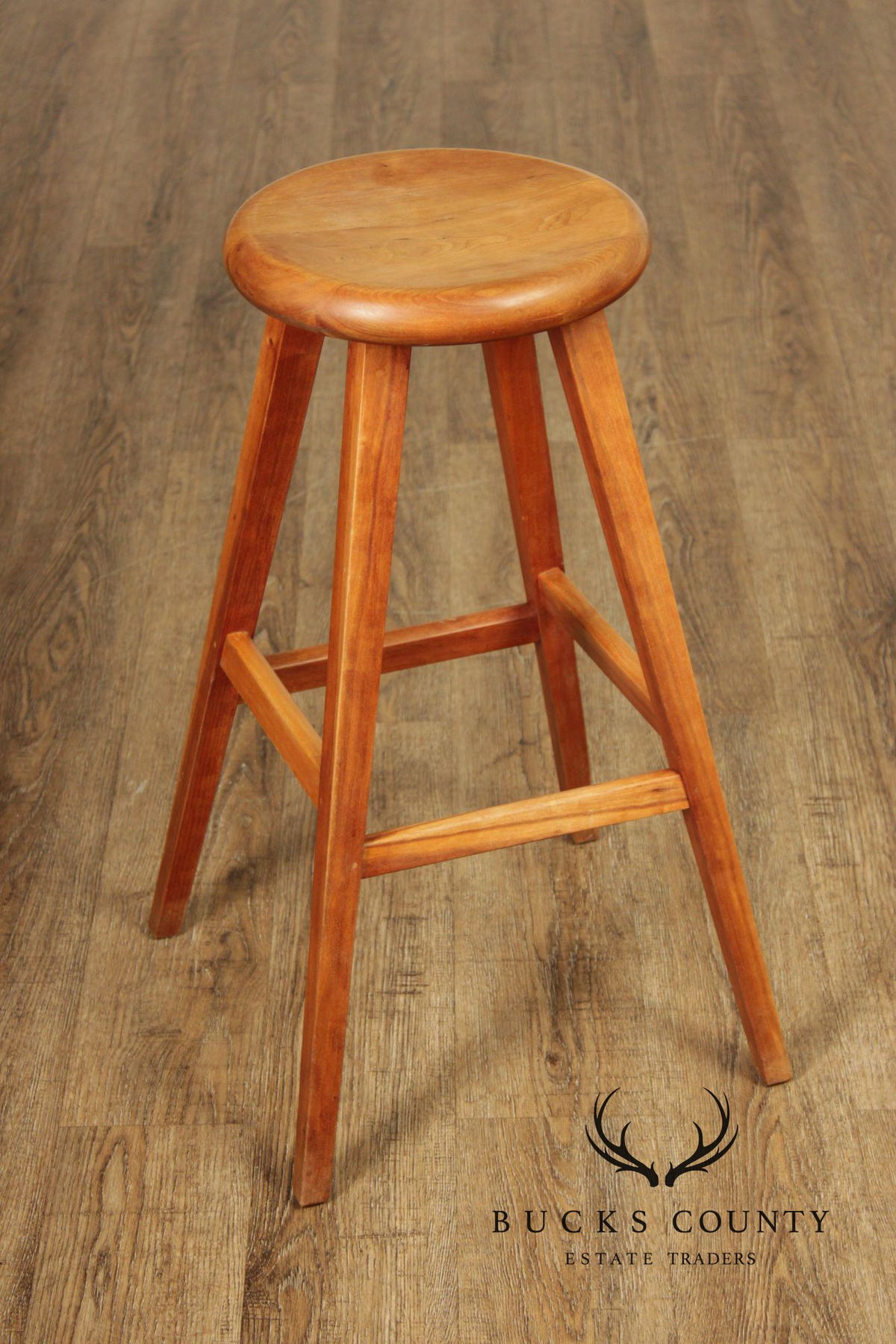 Thomas Moser Pair Of Cherry Splay Leg Counter Stools