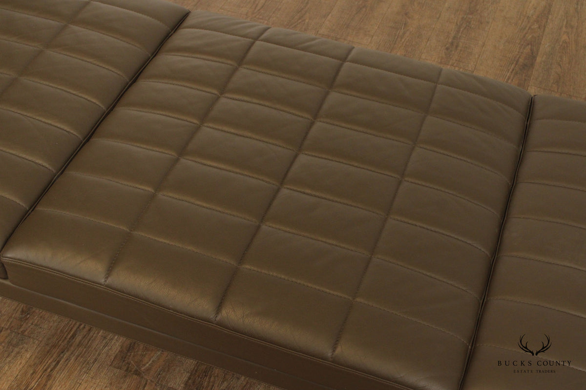 Geiger International Quilted Leather Museum Tuxedo Bench