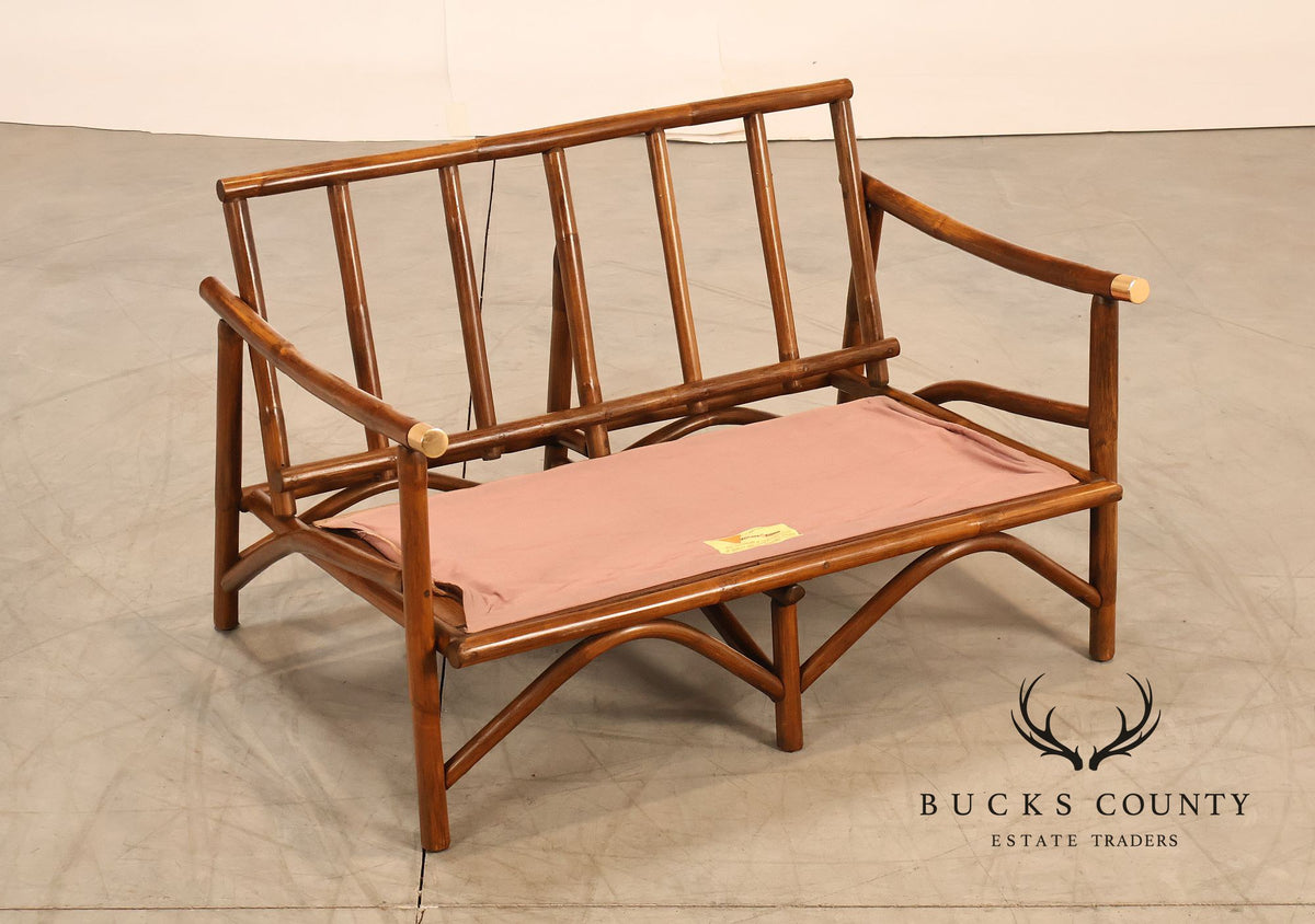 Vogue Coastal Vintage Rattan Bamboo Loveseat