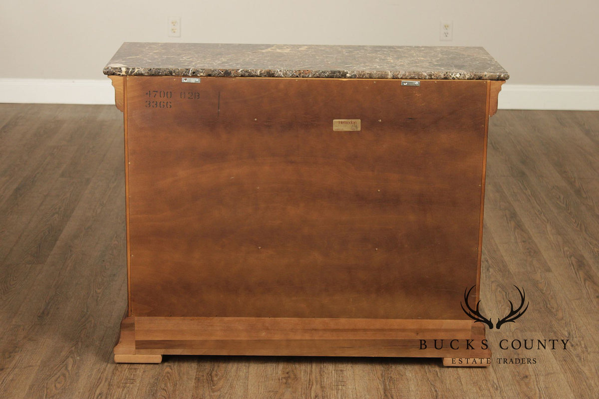 Henredon 'Charles X' Pair of Marble Top Chests
