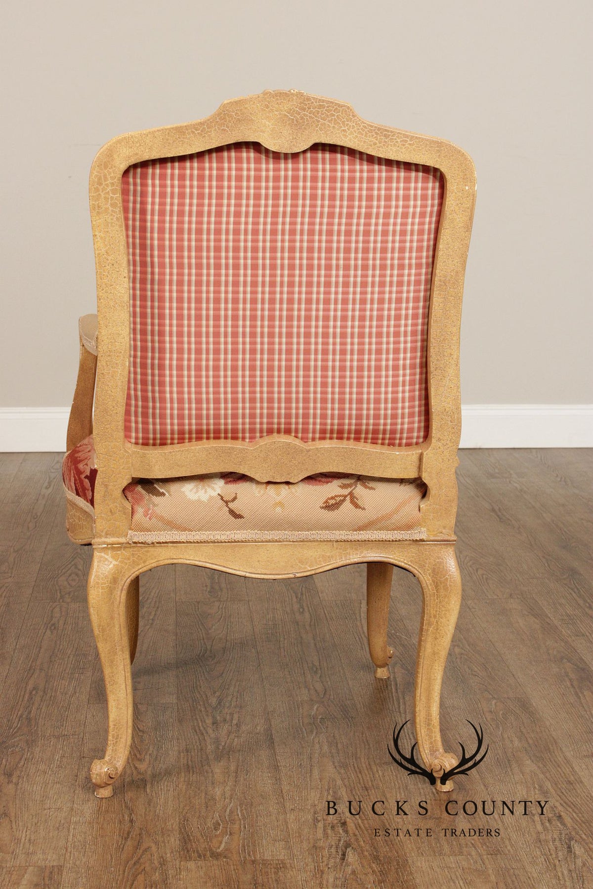 French Louis XV Style Pair Of Painted Fauteuil Armchairs