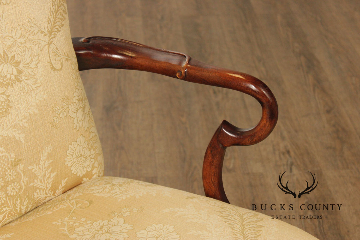 Century Furniture Georgian Style Pair of Mahogany Armchairs