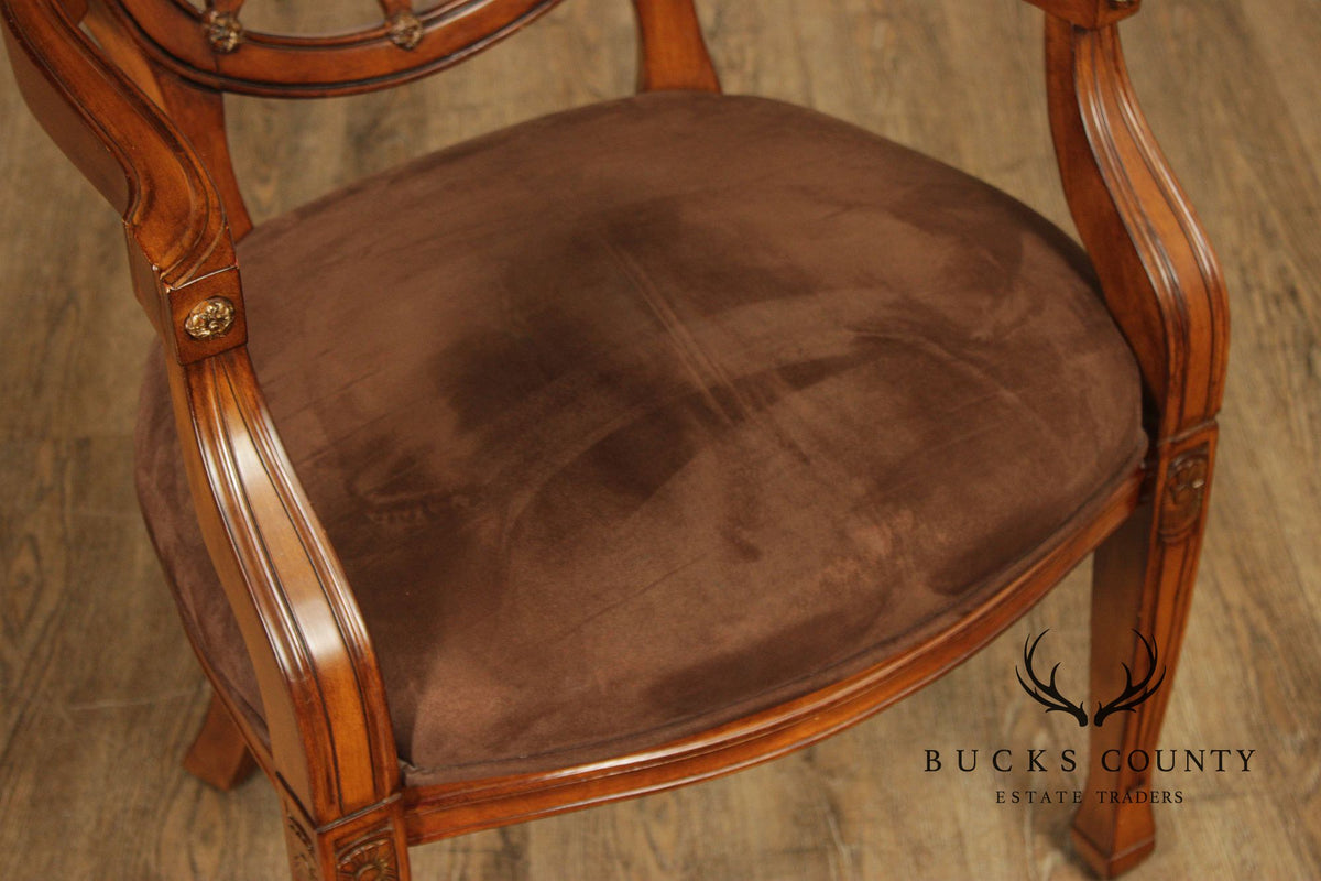 Hepplewhite Style Spider Web Back Armchair