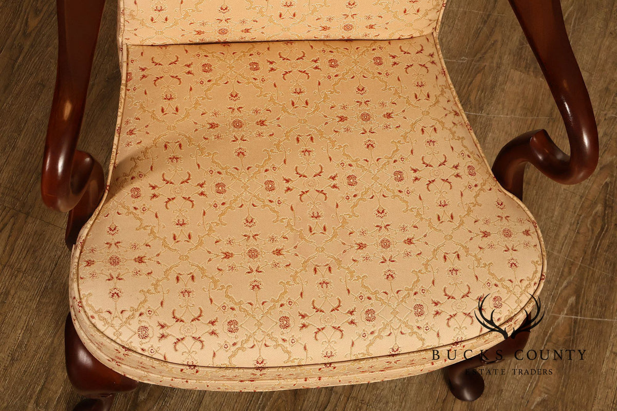 Hickory Chair Queen Anne Style Mahogany Armchair