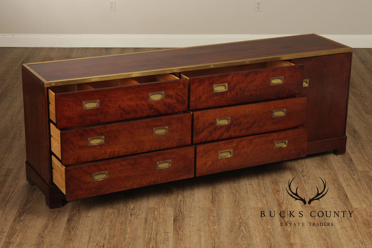 Campaign Style Mahogany Brass Mounted Sideboard