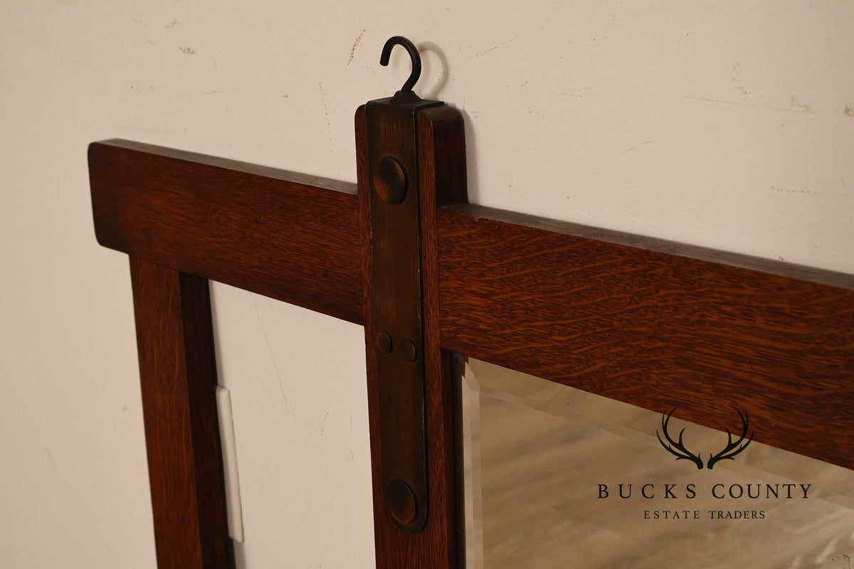 Stickley Brothers Hall Mirror Mission Style Old Coat Rack