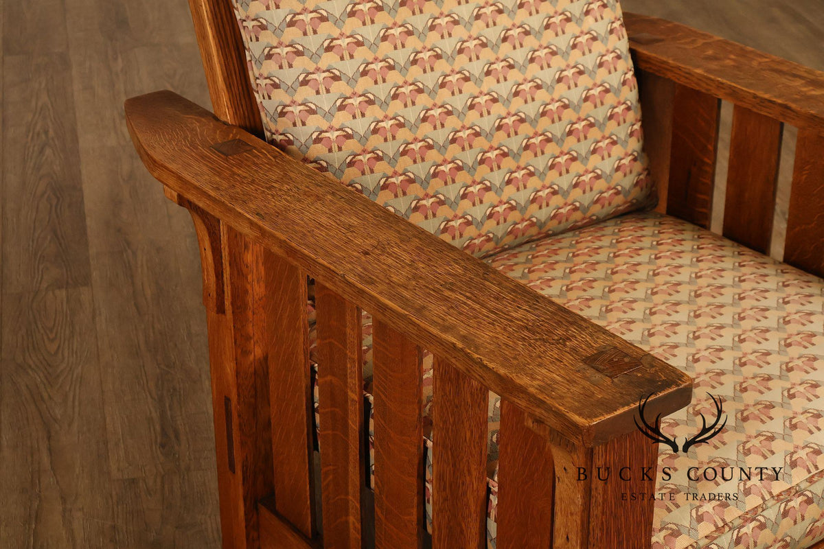 Antique L. & J.G. Stickley No. 497 Arts And Crafts Mission Oak Morris Chair