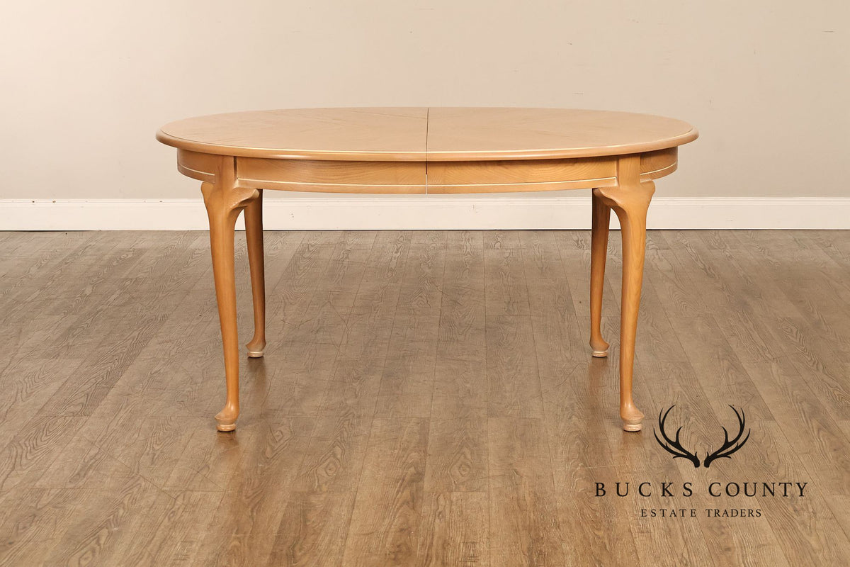 Vintage Hespeler Furniture Dining Table With Two Leaves And Six Dining Chairs
