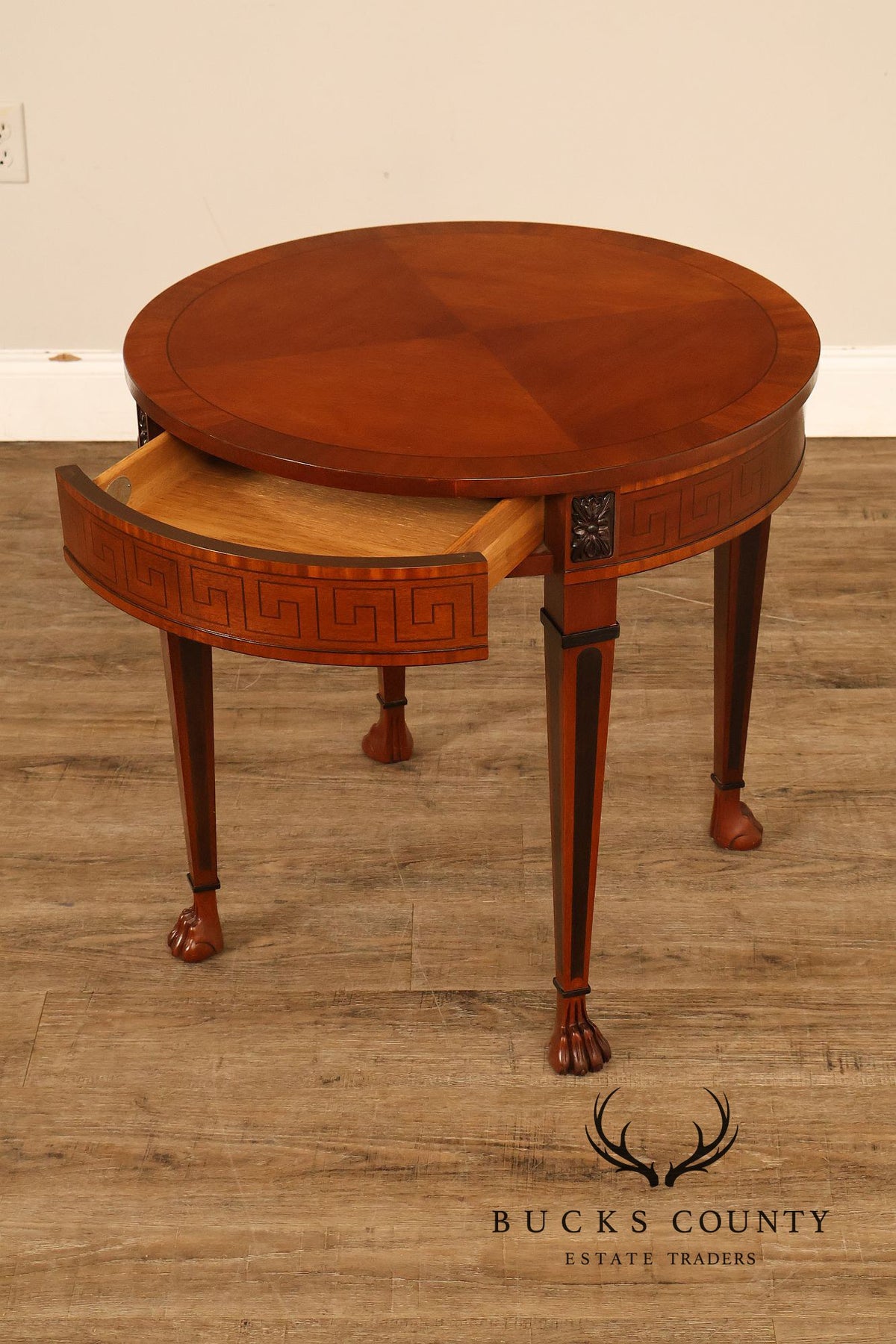 Baker Furniture Neoclassical Style Round End Table