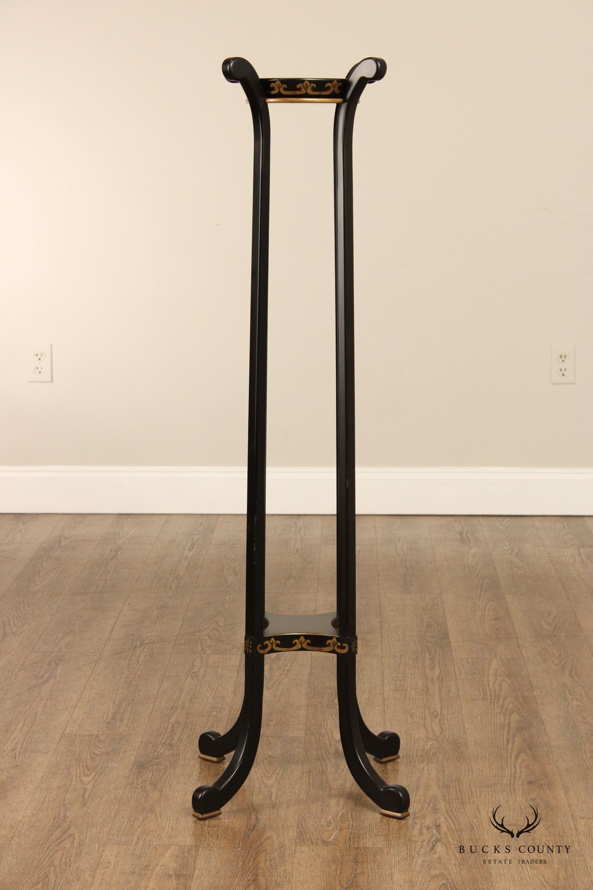 Chelsea House Ebonized Pair Of Paris Fern Stands