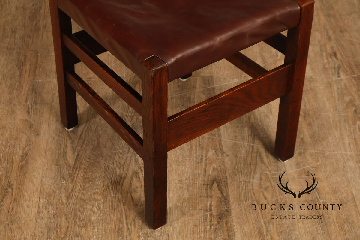 Antique Gustav Stickley No. 306 1/2 Oak Dining Chairs Set Of Seven