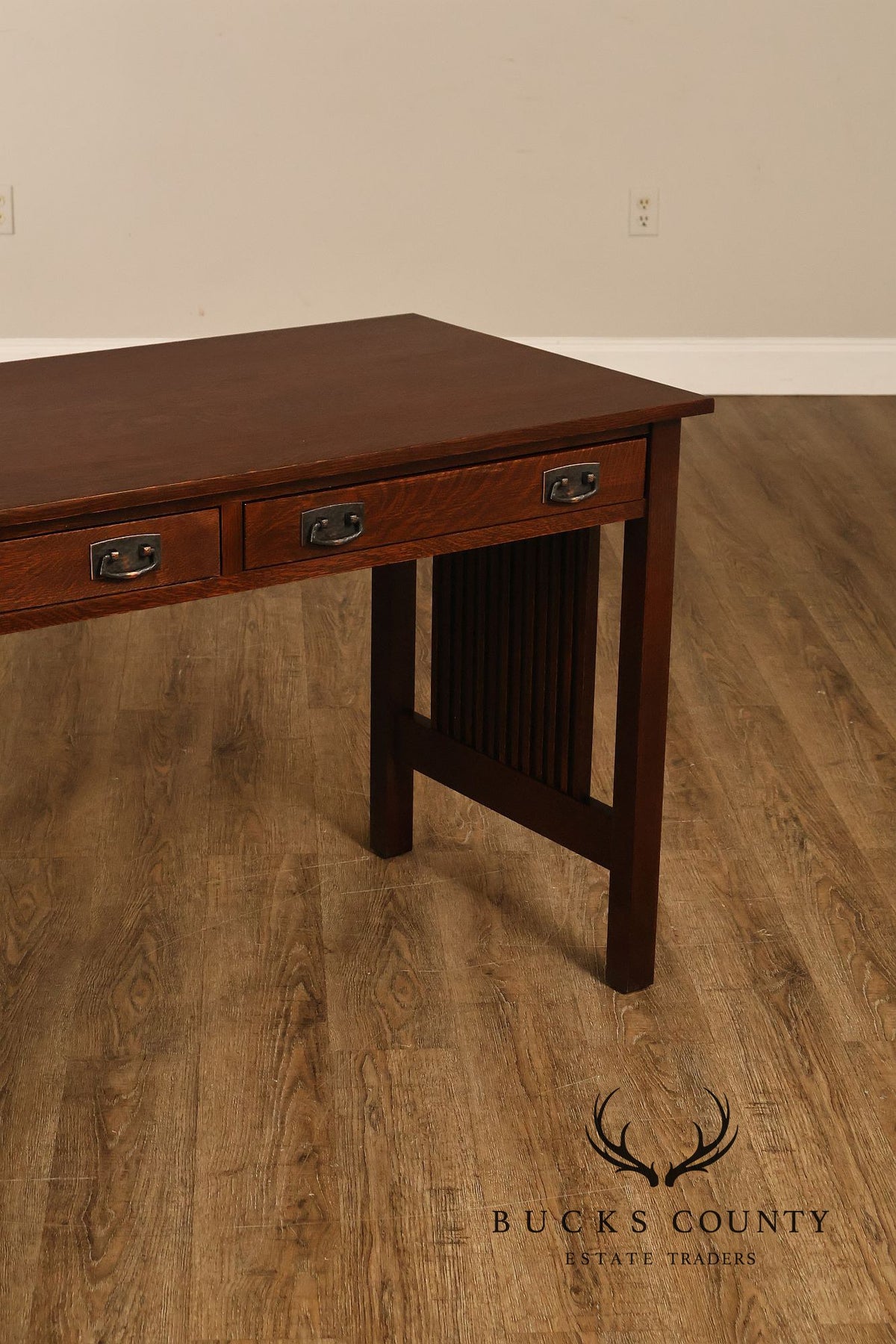 Stickley Mission Collection Oak Spindle Library Desk