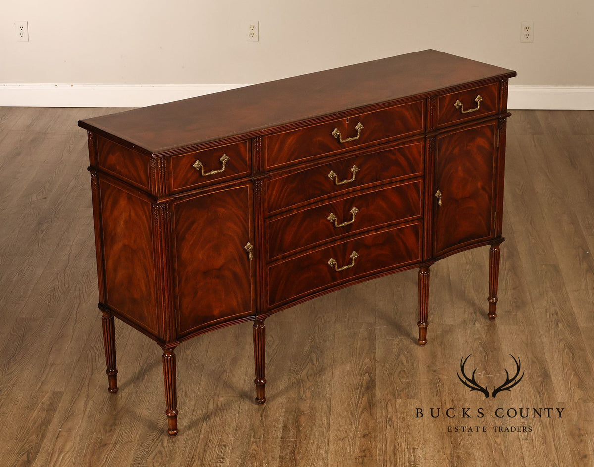 Jonathan Charles Mahogany Federal Style Credenza Sideboard With Brass Hardware
