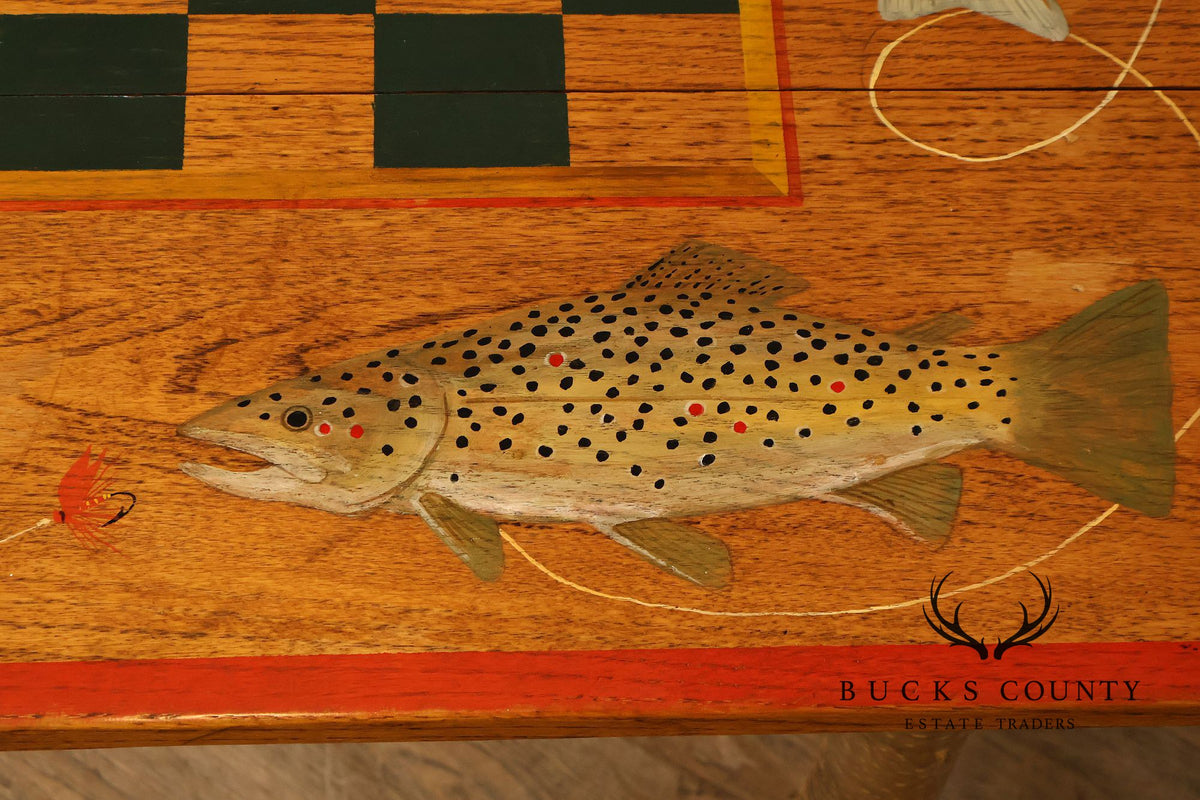 Appalachian Rustic Furnishing Trout and Perch Game Table