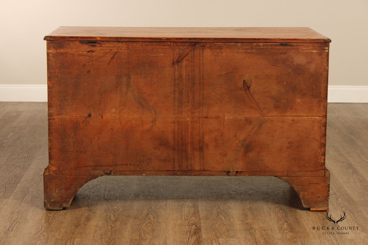Antique Chippendale Large Two-Drawer Pine Blanket Chest