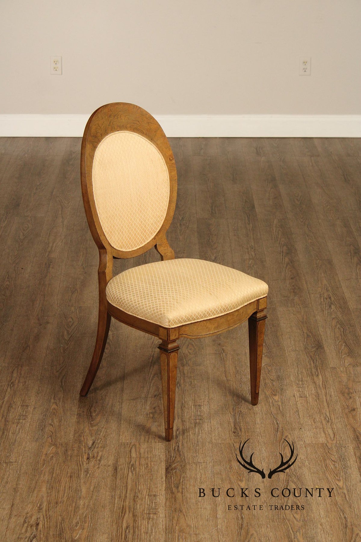 Biedermeier Style Set of Four Burlwood Dining Chairs