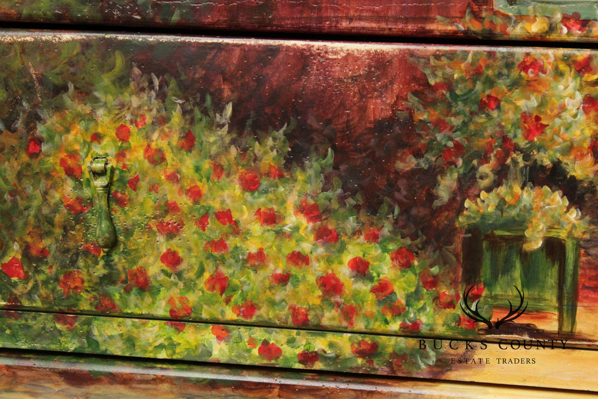 Habersham Claude Monet Collection Hand Painted French Provincial Chest Of Drawers