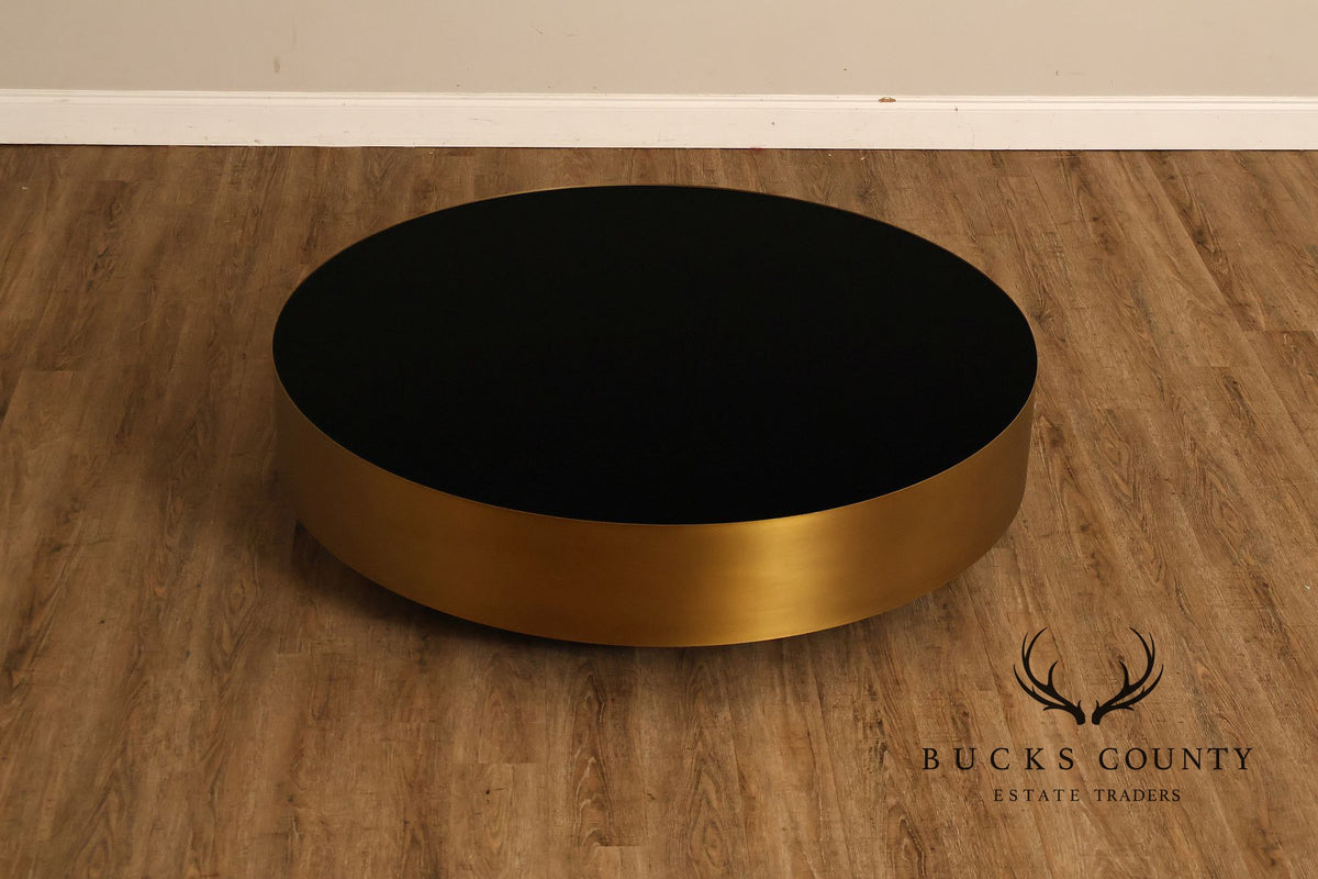 Restoration Hardware 'Moore' Glass Top Coffee Table